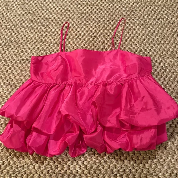 A new day Target magenta bubble ruffle pink tiered blouse women’s size XL - Image 5