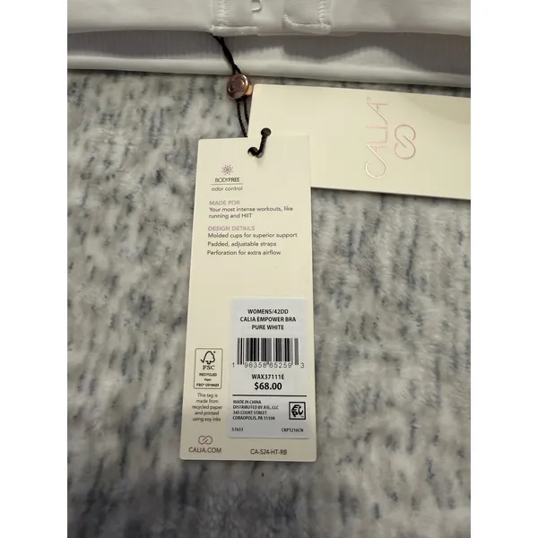 CALIA‎ Empower Bra High Support Pure White Womens Size 42DD Sports Bra New - Image 7