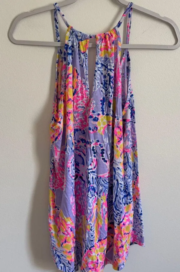 Lilly Pulitzer Lacy Tank Top Size Medium Pima Cotton Modal Floral Tropical - Image 5