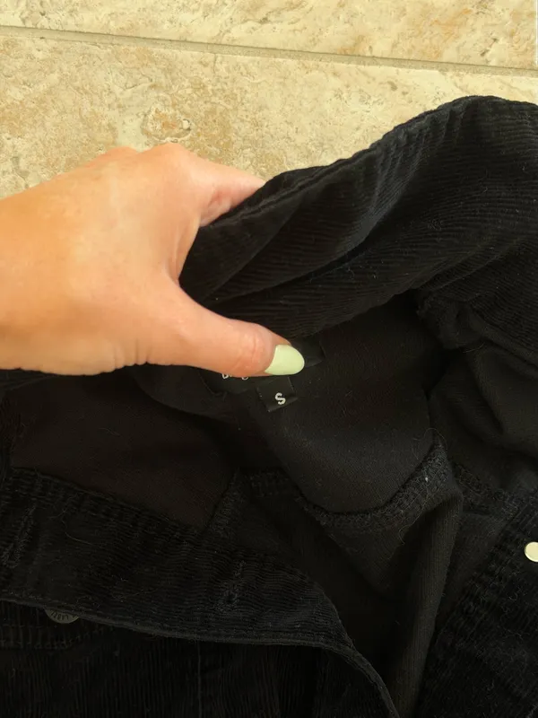 12th Tribe Crop Jacket Black Corduroy - Image 2