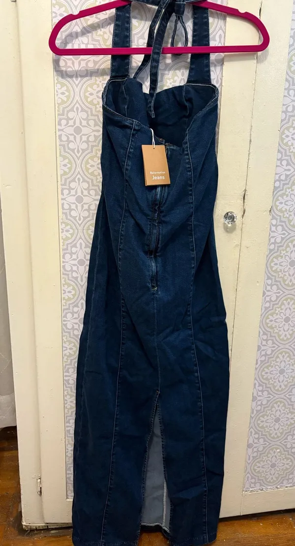 Evita Reformation Dress Denim Midi 4 - Image 6