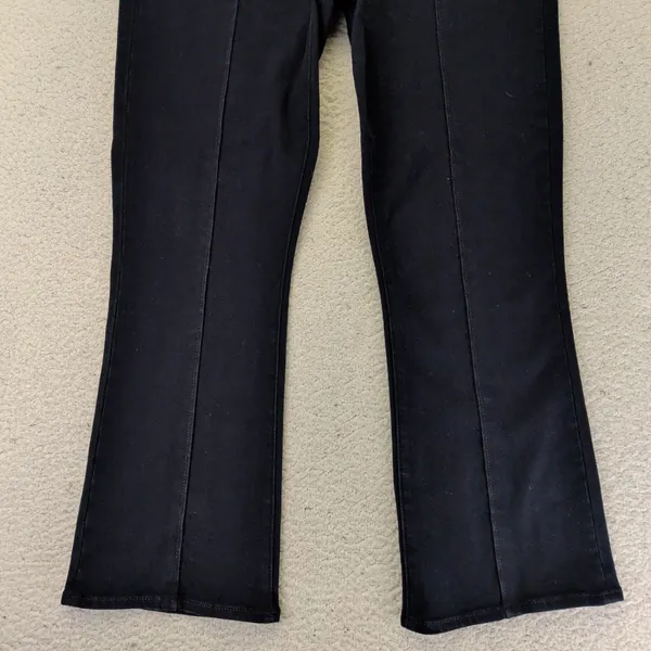 Paige Claudine Thin Denali‎ Flare Jeans Dark Indigo Seamed Trousers Women's 32 - Image 7
