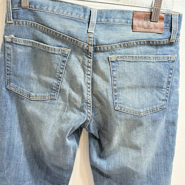 Frye Mid-Rise Straight Leg Distressed Jeans Medium Wash Stretch Size 27 ROPASL - Image 5