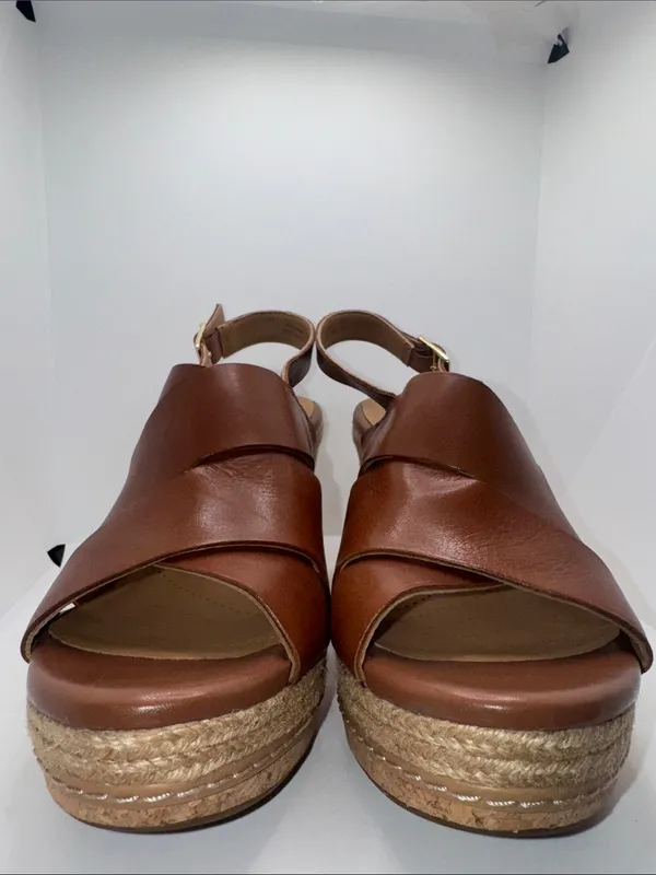 Clarks Amelia Dally Platform Sandals Brown Leather Women’s 10 - Image 4
