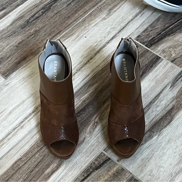 Antano brown leather open toed booties Size 7.5 - Image 12