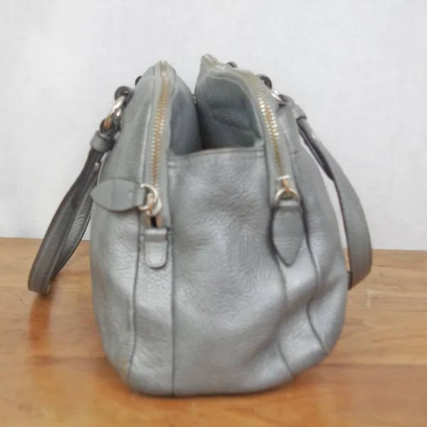 Coach F16529 Penelope Turnlock Silver Leather Satchel - Image 9