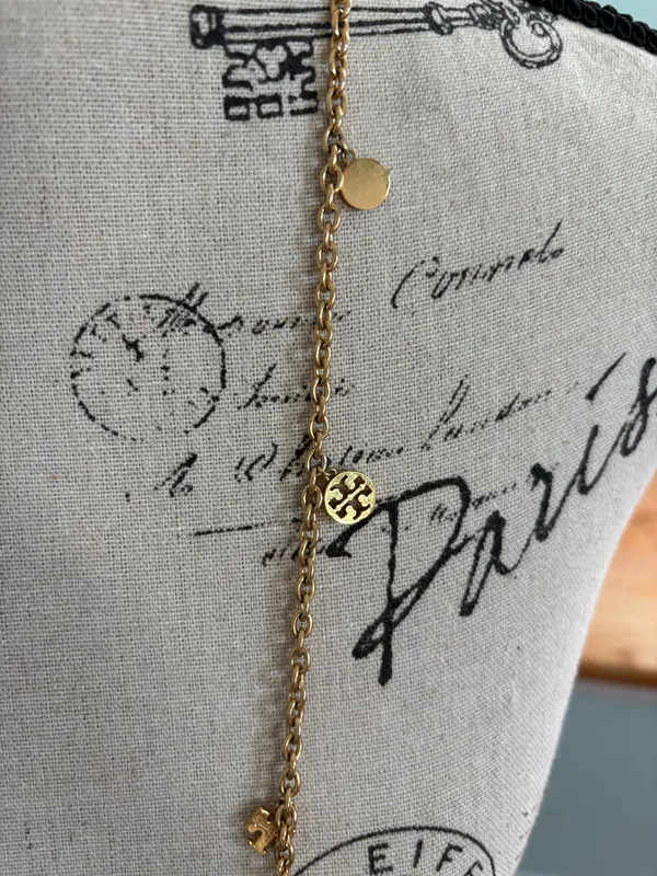 Tory Burch Gold Logo Long Necklace  - Image 5