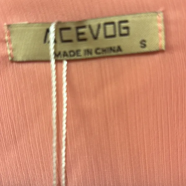 NWT ACEVOG chiffon blouse with tie collar size small Pink - Image 5