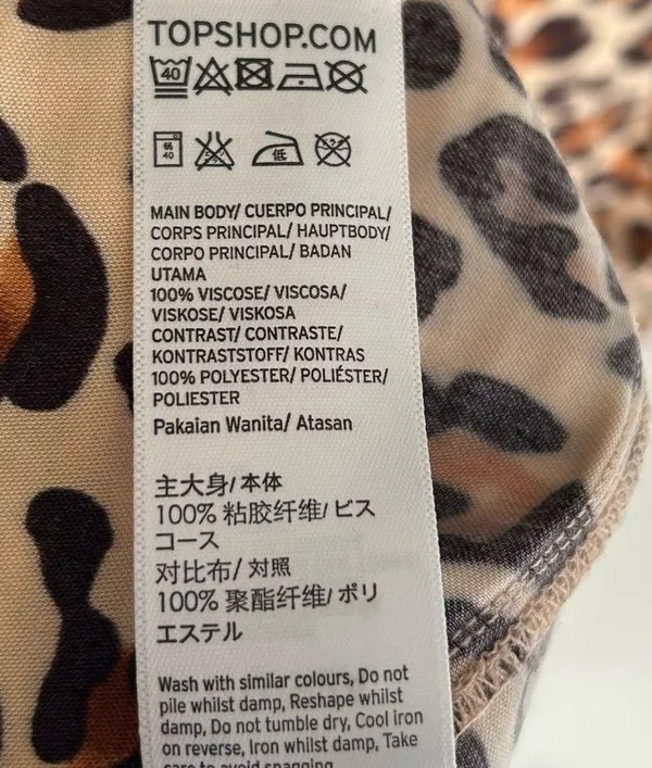 Topshop Leopard Print Mini Slip Dress Sz 8 - Image 7
