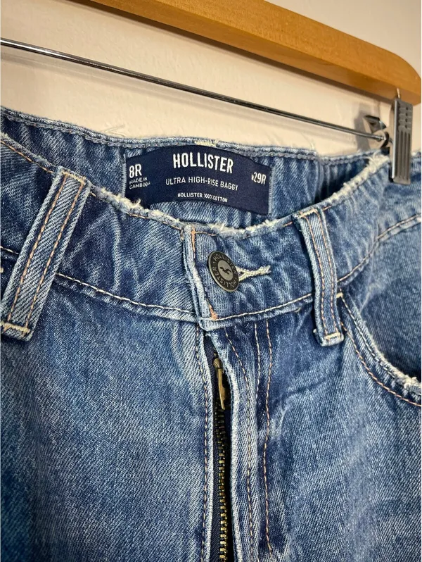 HOLLISTER Ultra High-Rise Baggy WideLeg Y2K Streetwear 8R - Image 2