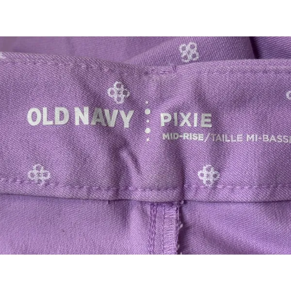 Old Navy Pixie Scallop Pants 10‎ Purple Floral Embroidered Preppy Cottagecore - Image 6
