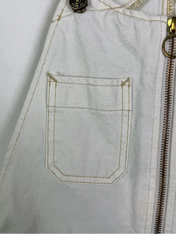 Free People We The Free Sunkissed Denim Shortalls Raw Hem Bandana Trim Overalls Women Sz 0 - Image 10