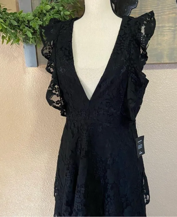 Lulus Molinetto Black Lace Ruffled Tiered Sleeveless Maxi Dress - Image 7