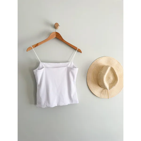 Madewell | NWT Squareneck Tank Top White Ribbed Stretch‎ Cotton Modal | Sz L - Image 7