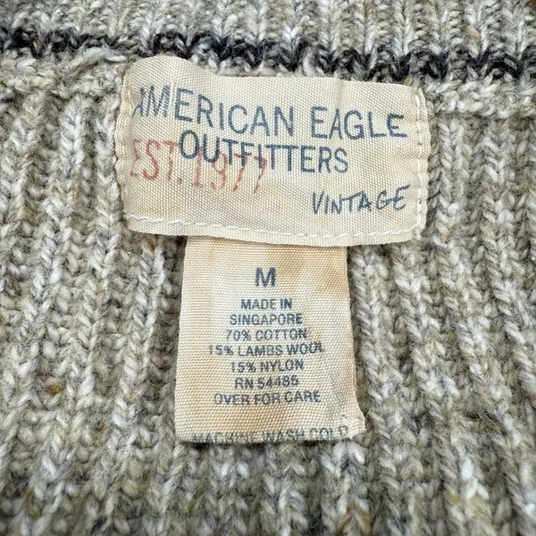 American Eagle Vintage Sweater M Chunky Knit Lambswool Oversized Minimalist Boxy - Image 5