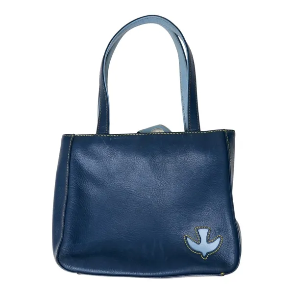 Vintage Y2K Rolfs Genuine Leather Blue Leather Mini Bag - Image 2