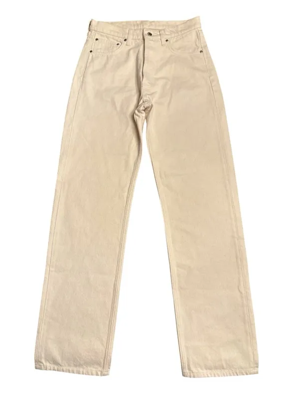 Djerf Avenue Relaxed Jeans 100% Organic cotton button fly cream Size 25 NWOT - Image 4