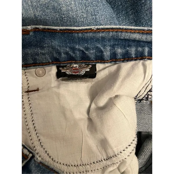 ‎Harley Davidson Straight Leg Jeans Blue Size 10P - Image 5
