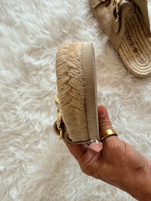 Bio Bio Suede Double Buckle Espadrille Slide Sandals - Image 9