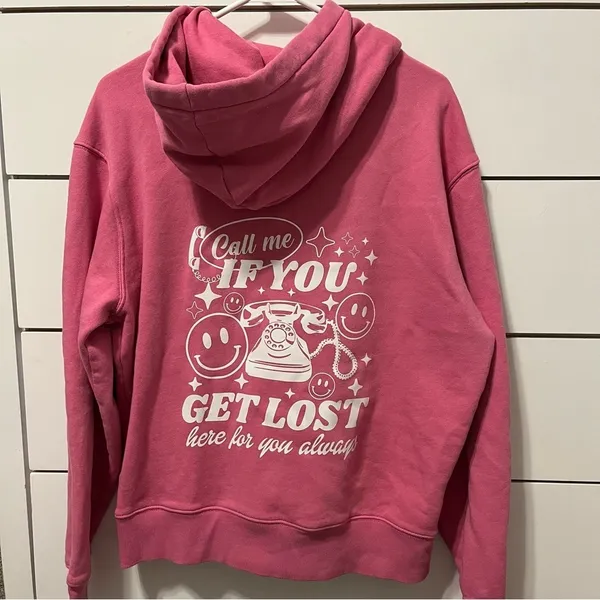 Call Me If You Get Lost Trendy Pink Sweatshirt Hoodie - Image 2