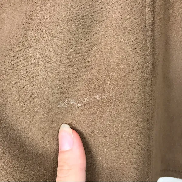 Liz Claiborne Vintage Faux Fur Faux Suede Brown Toggle Jacket Size L - Image 14