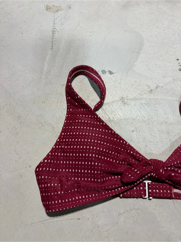 Abercrombie & fitch Burgundy Knot-Front bikini swim top XS - Image 2