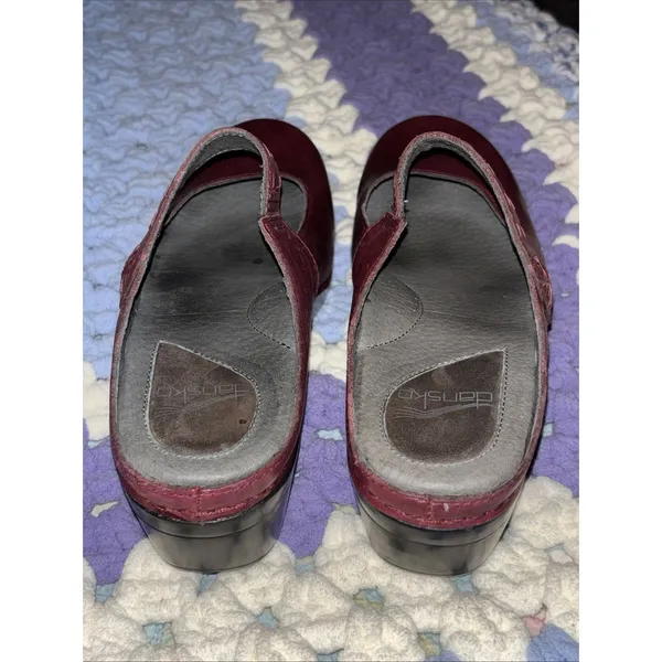 Dansko Ox Blood Red Leather Mary Jane Clogs Sz.9 Discontinued 2011 - Image 13