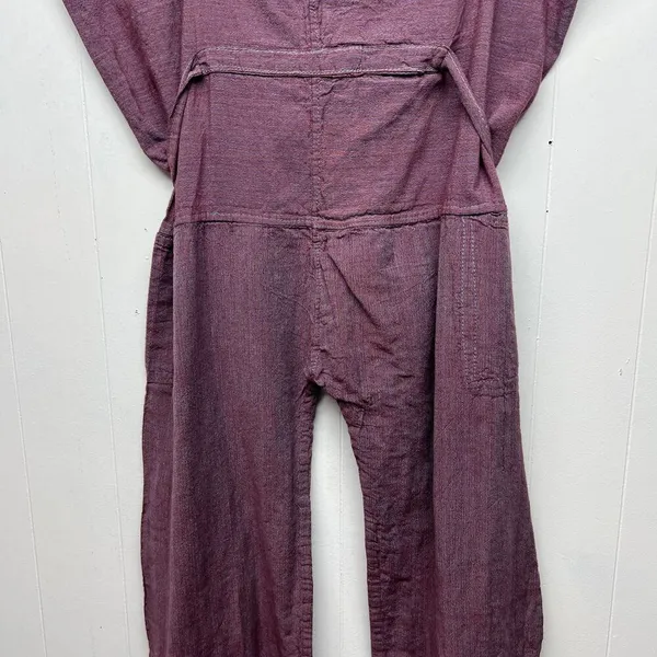 Women's Pull On Strapless Ankle Jumpsuit Size Large Tie Back Lightweight - Image 4