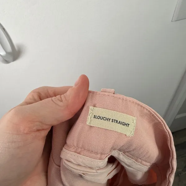 Madewell Slouchy Straight Leg Twill Pants Pink Office Preppy Linen Blend Women 4 - Image 7