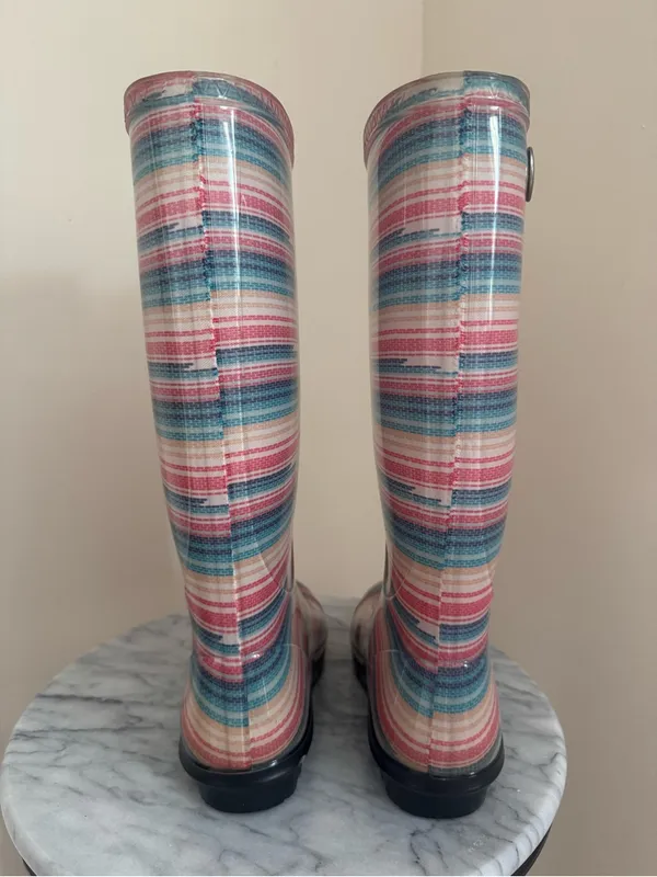 UGG Australia Shaye Serape Striped Waterproof Rubber Rain Boots Women’s Size 5 - Image 4