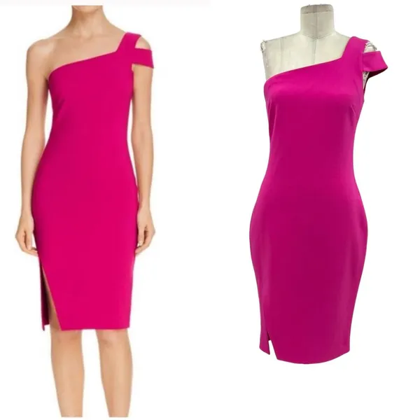 Likely Packard One Shoulder Bodycon Sheath Dress Pink Size US‎ 6 - Image 2