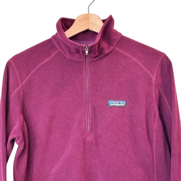 Patagonia Micro D 1/4 zip pullover fleece jacket in deep purple M - Image 5