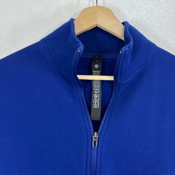 Lululemon Steady State Mens Small 1/2 Pullover Fleece Sweatshirt‎ Royal Blue - Image 7