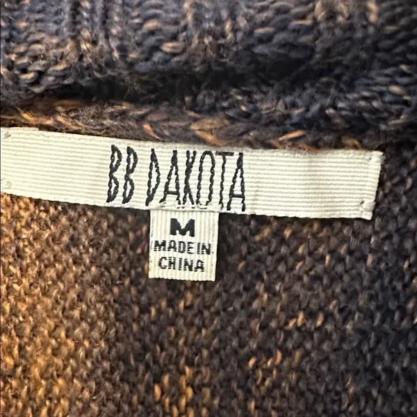 BB Dakota Womens Cardigan Sweater Ombre Open Front Shawl Collar Brown Medium - Image 3