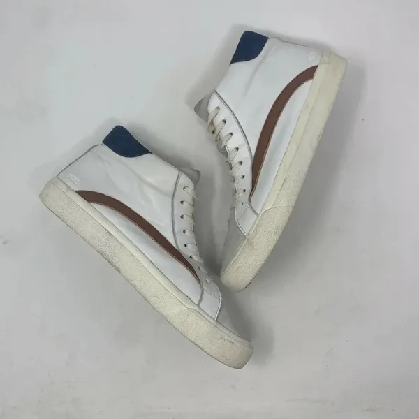 MADEWELL Sidewalk High-Top Sneakers Colorblock Leather White Brown Size‎ US 9 - Image 2