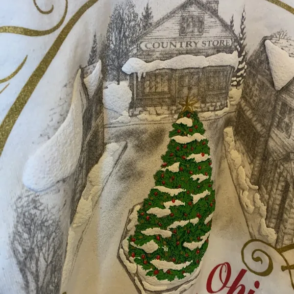 Hanes Vintage Christmas Home for the Holidays Baltimore, OH Puffy Paint Sweatshirt - Image 6