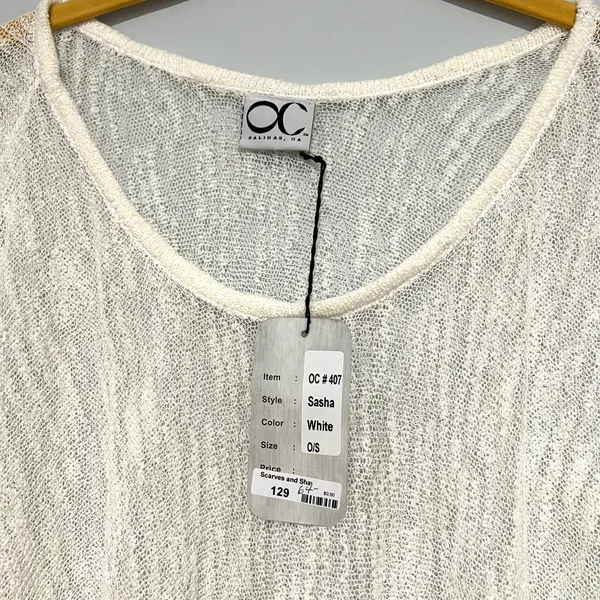 NEW NWT White Wide Arm See Through Shawl - Image 7