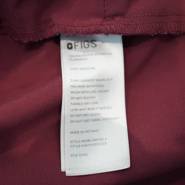 Figs Womens Rafaela Oversized Scrub Top Technical Collection Wine Red Size XL - Image 10