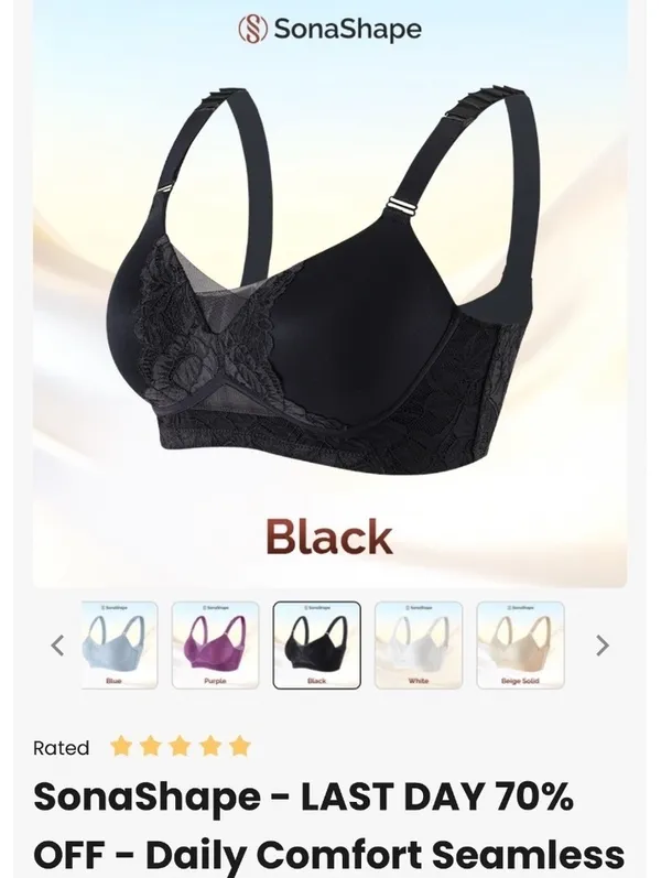SonaShape Bra Bundle (2) Black Lace Size M NWT - Image 2