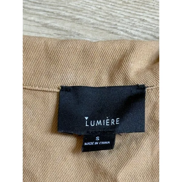 Lumiere utility Tan Short Sleeve Button Down Romper Women's Size Small - Image 8