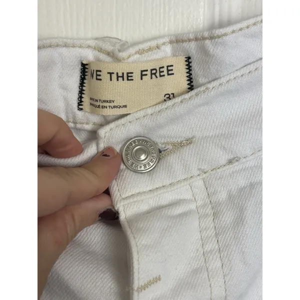 NWT Flawed Free People We the Free White Denim Good Luck Mid Rise Shorts 31 - Image 6