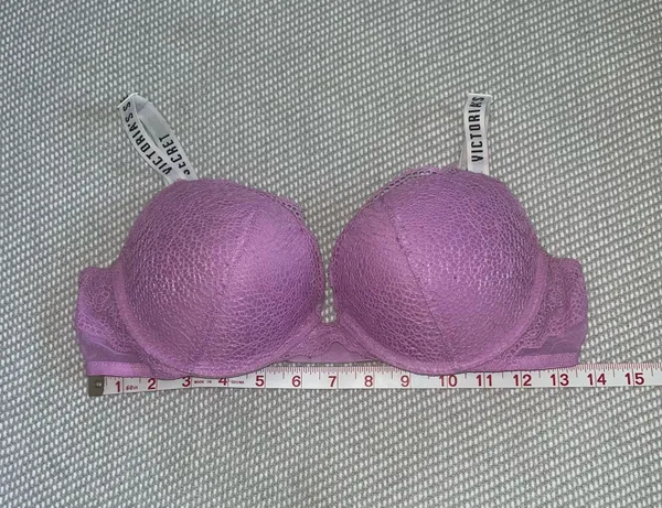PINK - Victoria's Secret Lace Purple Push Up Padded T Shirt Bra 32B Underwire - Image 3