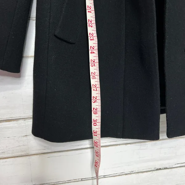 J.Crew Mercantile Black Wool Blend Zip Front Coat Women’s Size 6 - Image 7