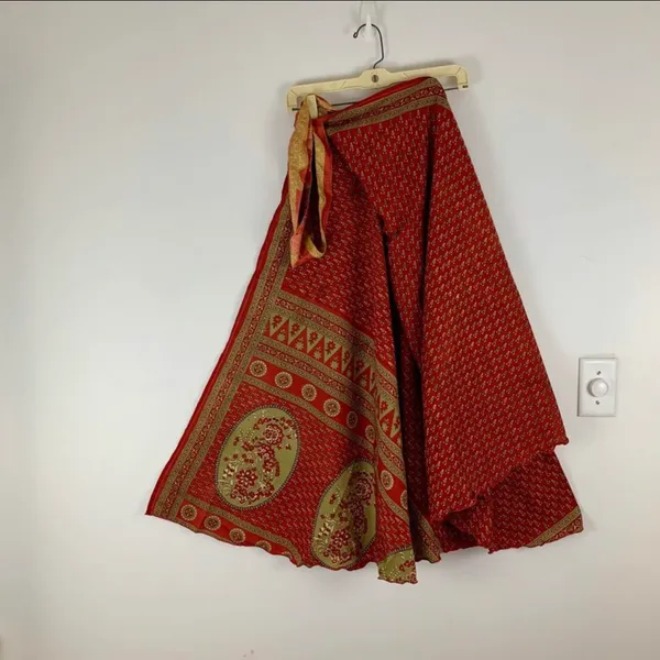 Reversible Wrap Maxi Skirt BINW302 - Image 2