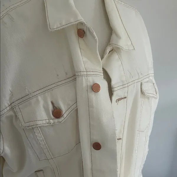 Free People Off-White Denim Jacket - Image 2