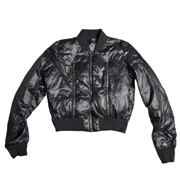Alo‎ Off Duty Black Women's Bomber Jacket Size: S - Image 2