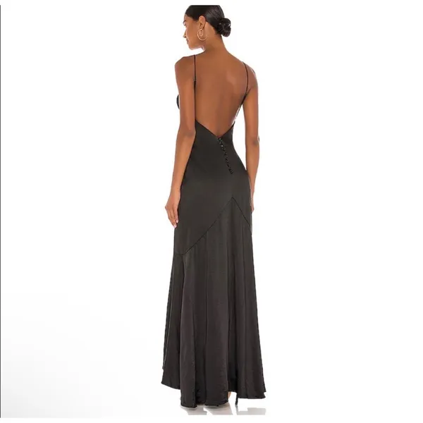 Elliatt Felecia Black Hammered Satin Maxi‎ Gown Sz Small NWT Retail $298 - Image 2