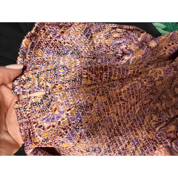 Cinq à Sept Sleeveless Halter Paisley Smocked Peplum Top‎ Boho Chic - Image 8