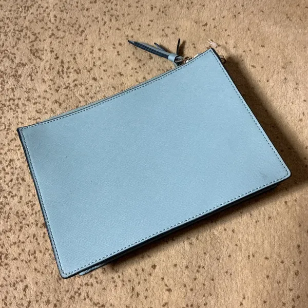 Kate Spade New York‎ Light Blue Saffiano Leather Triple Zip Crossbody Bag - Image 5