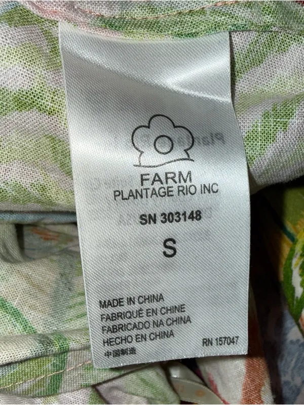 farm rio macaw Leaves Mini Dress‎ Size Small Linen Blend - Image 4